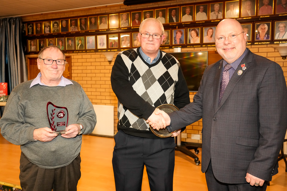 Dennis Russ and Paul Dennis, receiving the Print Photographer of Year award from Rev Phil Denyer. 